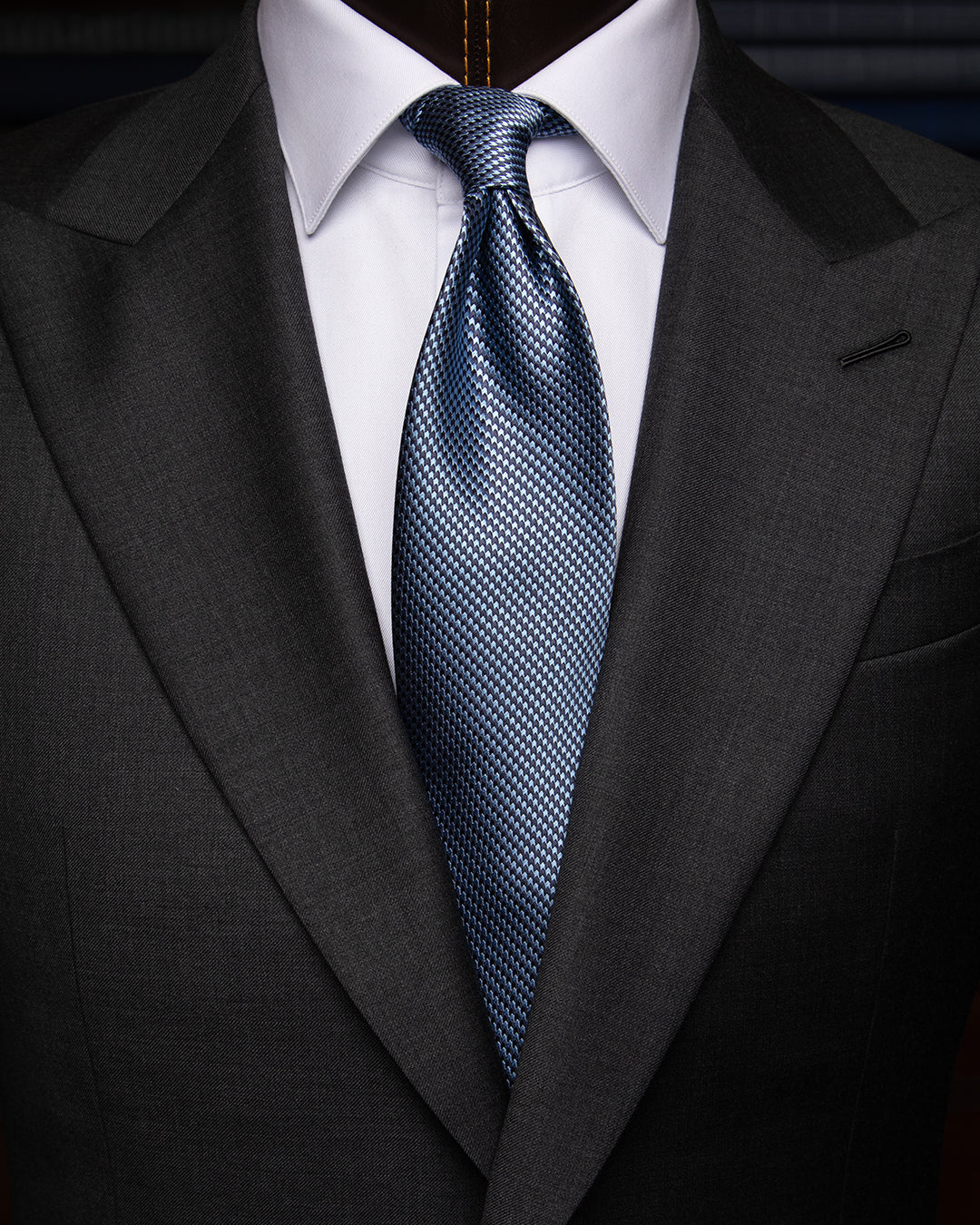 Cravatta Microtrama Blu e Azzurro