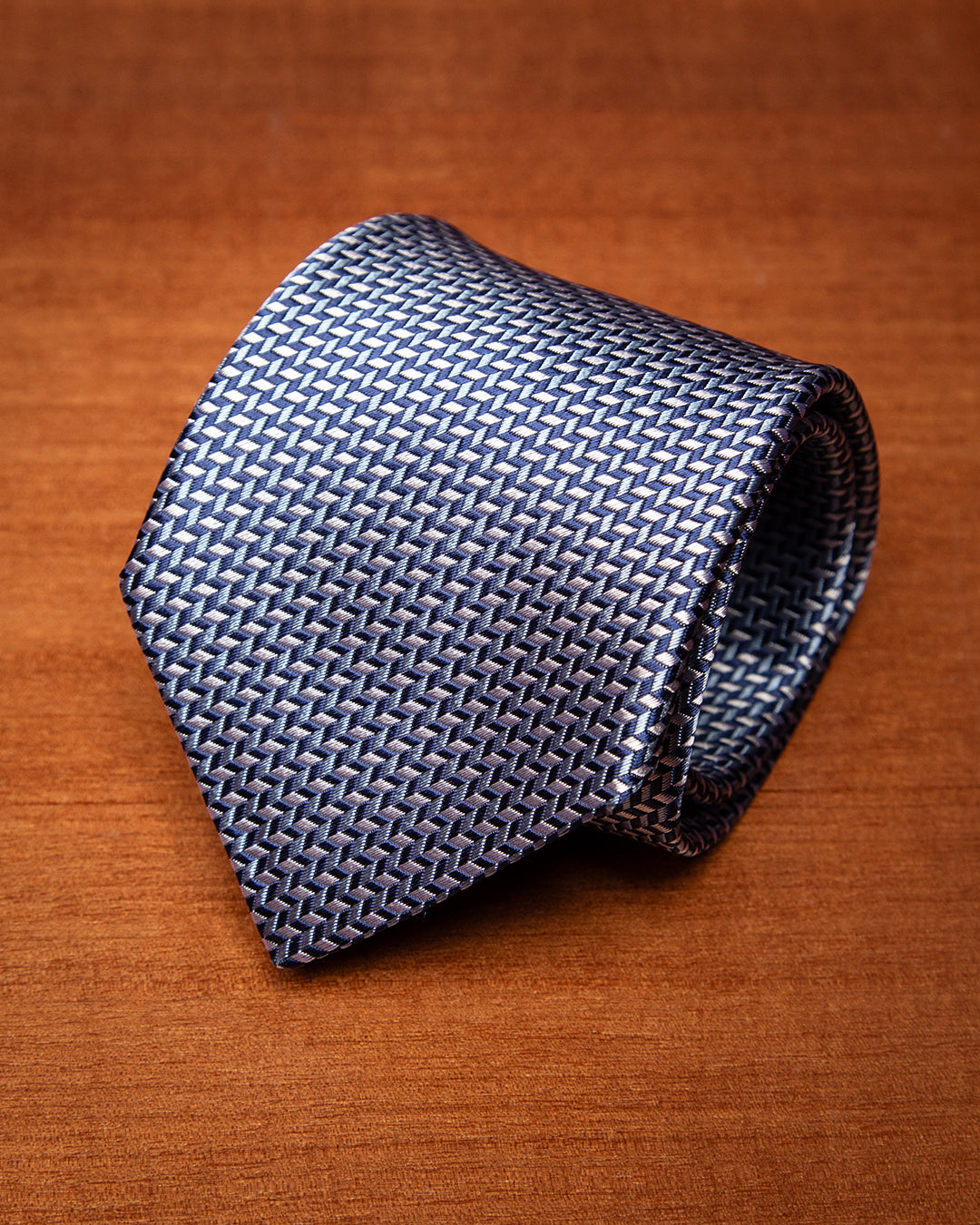 Cravatta Fantasia Bianca, Blu e Celeste