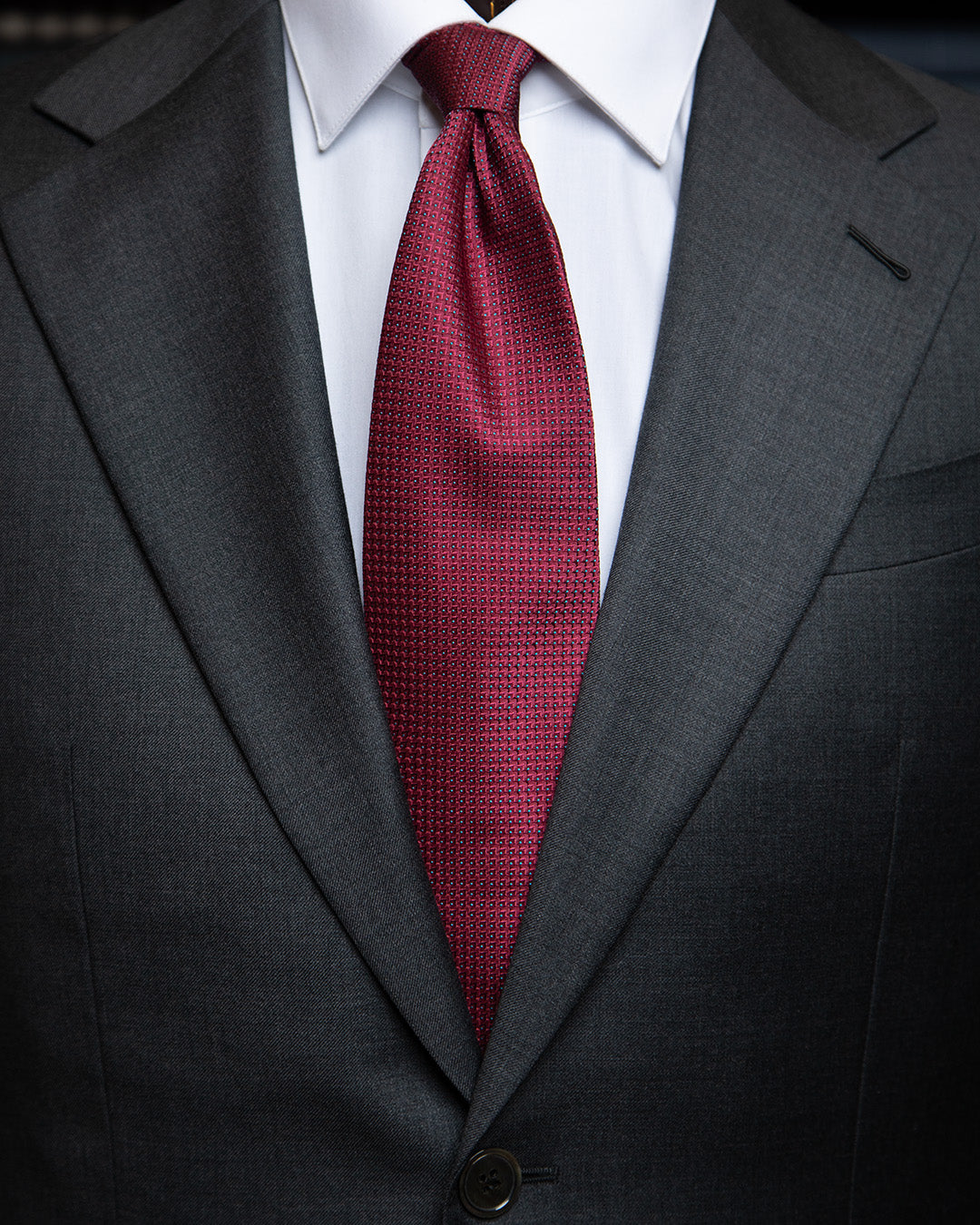Bordeaux Tie with Fantasy Pattern