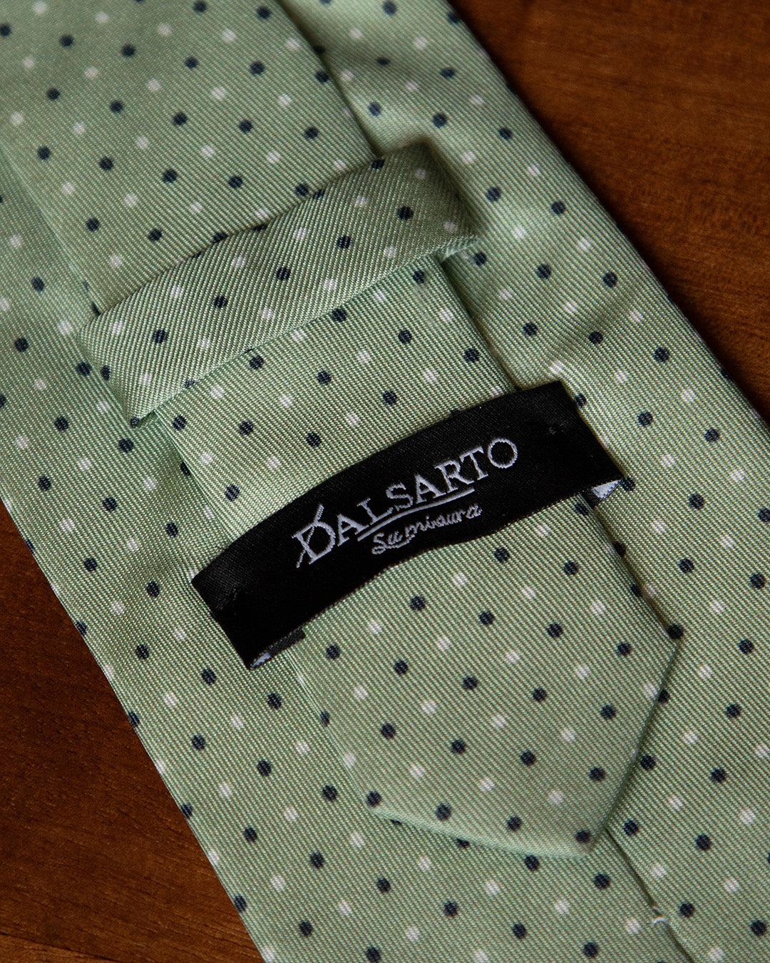 Cravatta Verde Chiaro con Pois Blue e Bianchi