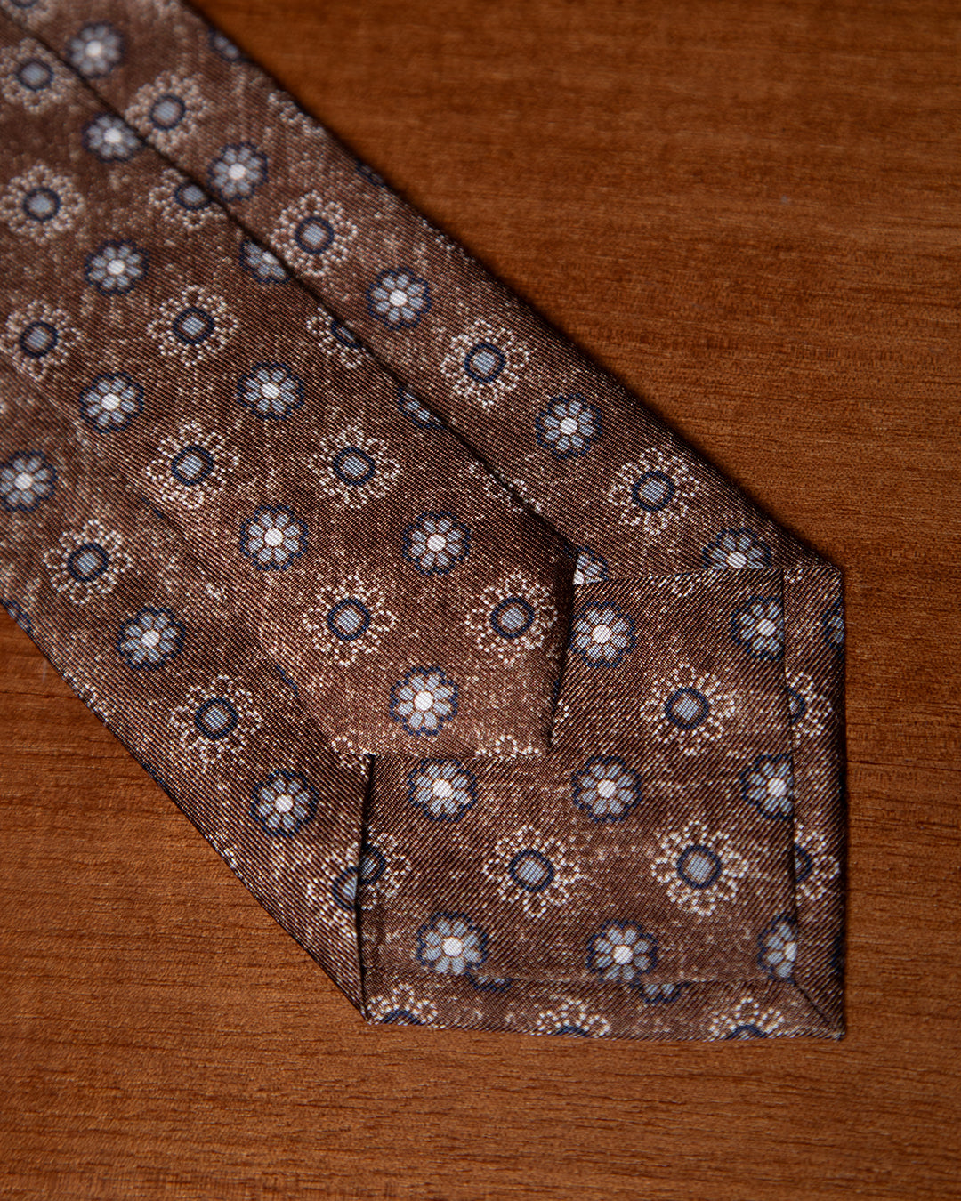 Brown Tie with Flowers