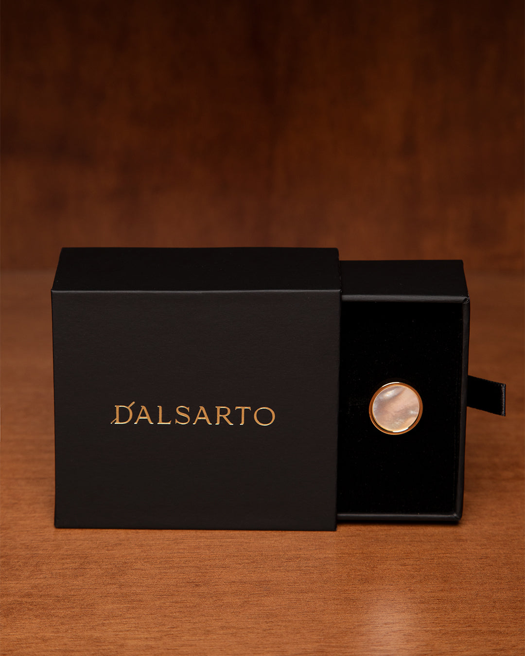 Gold-Tone Cufflinks with Mother-of-Pearl Effect Detail