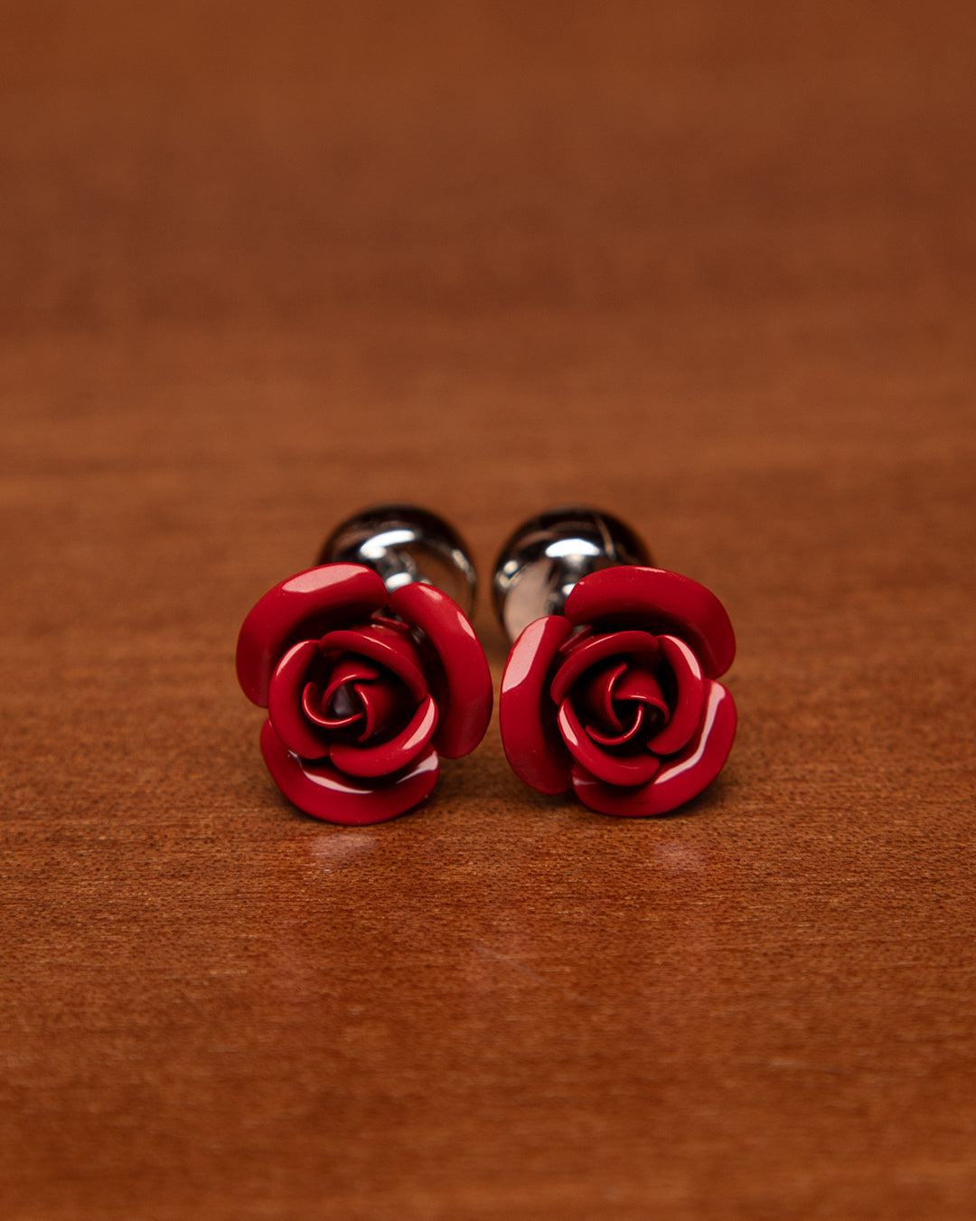 Cufflinks with Red Rose
