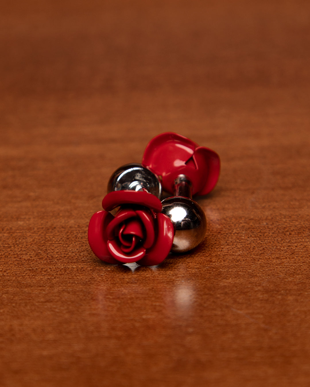 Cufflinks with Red Rose