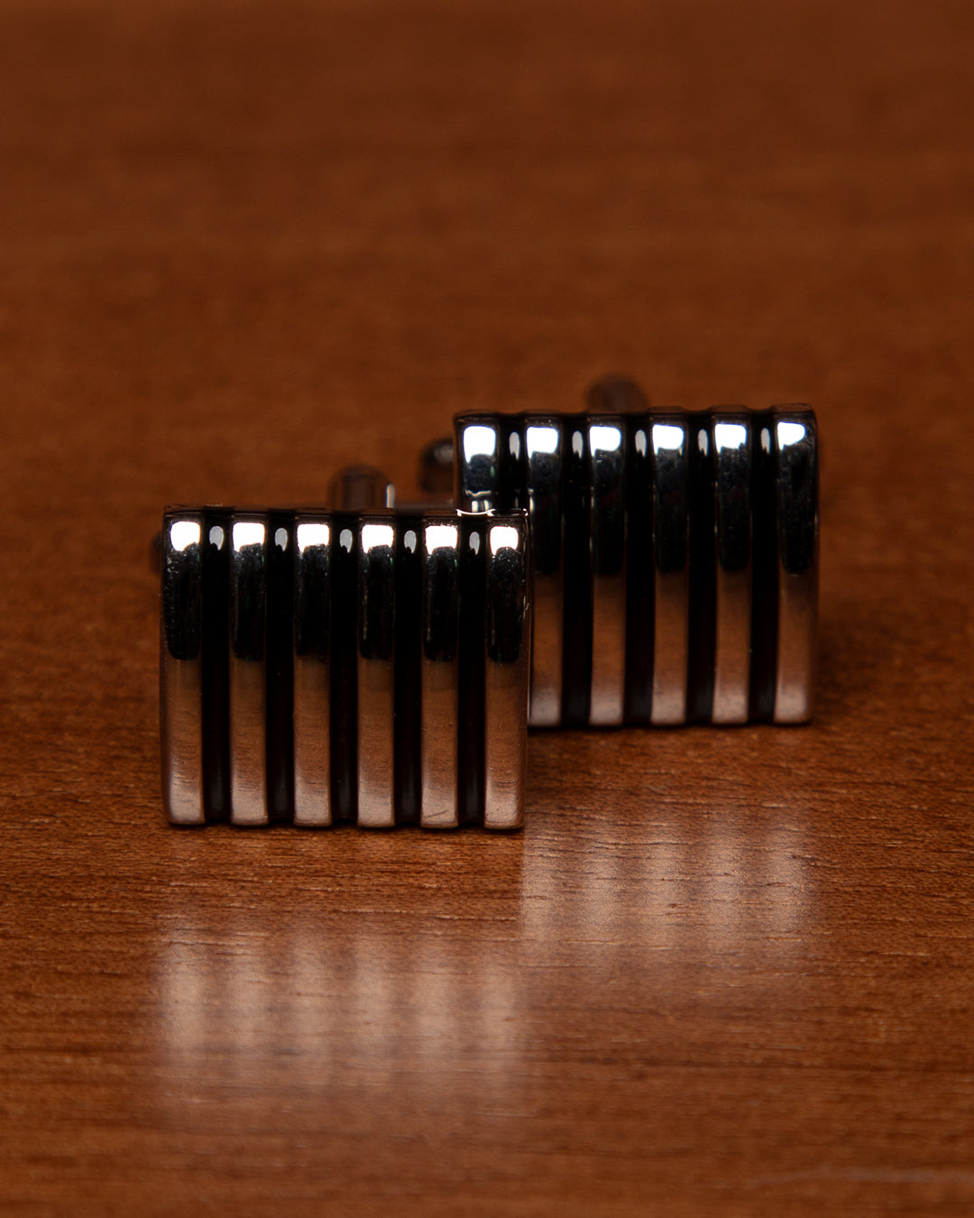 Gemelli Rettangolari Color Argento e Nero