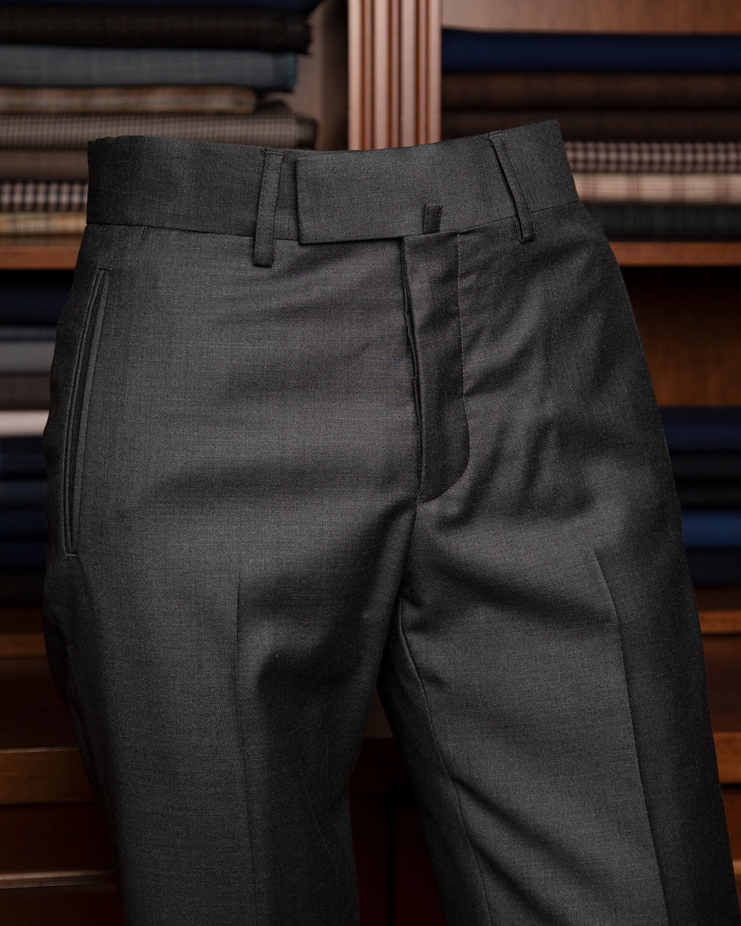 Pantalone Grigio Medio Con Passanti