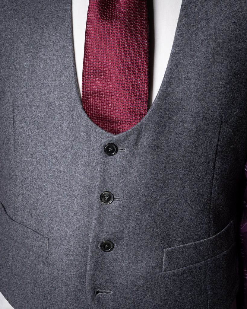 Abito Bernini Flanella Grigio con Gilet