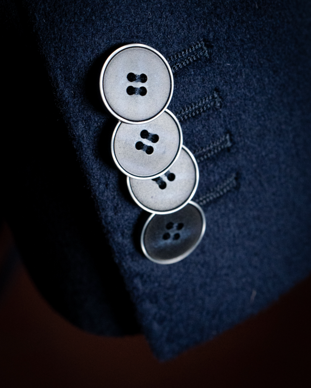 Three Buttons Blue Coat