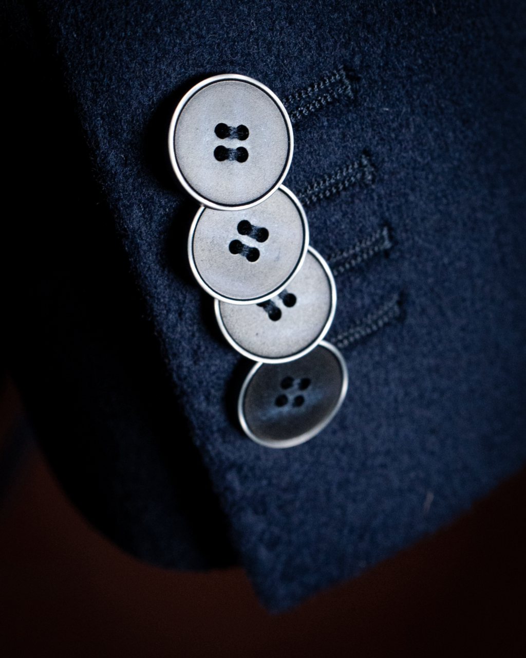 Cappotto Blu Tre Bottoni