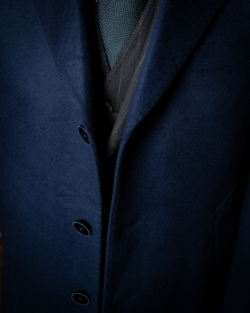 Three Buttons Blue Coat
