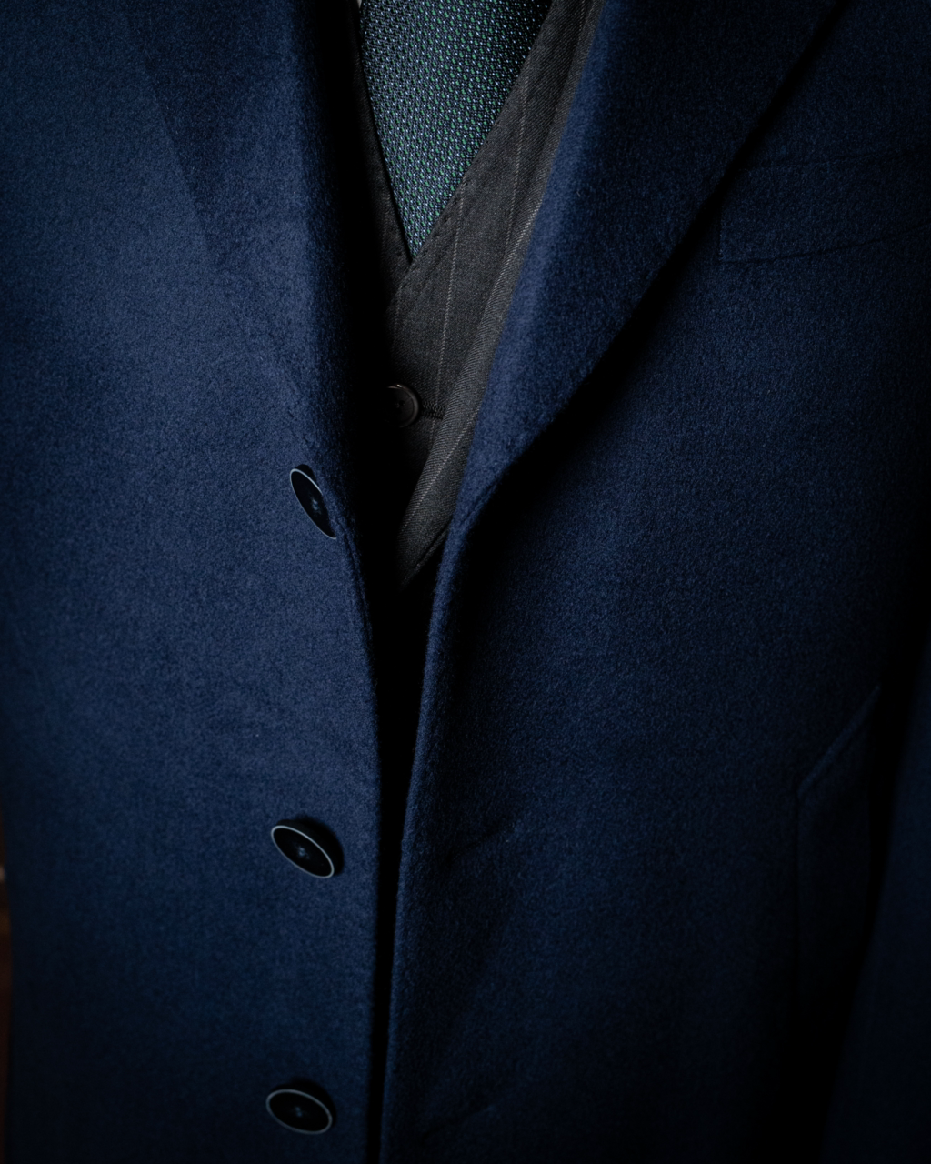Cappotto Blu Tre Bottoni