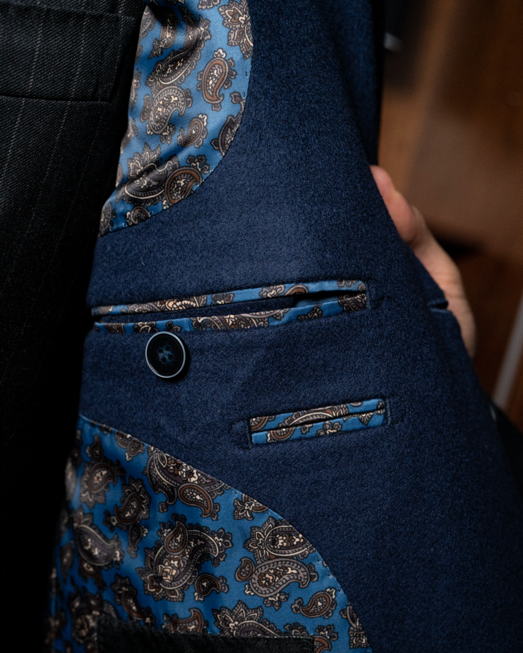 Cappotto Blu Tre Bottoni