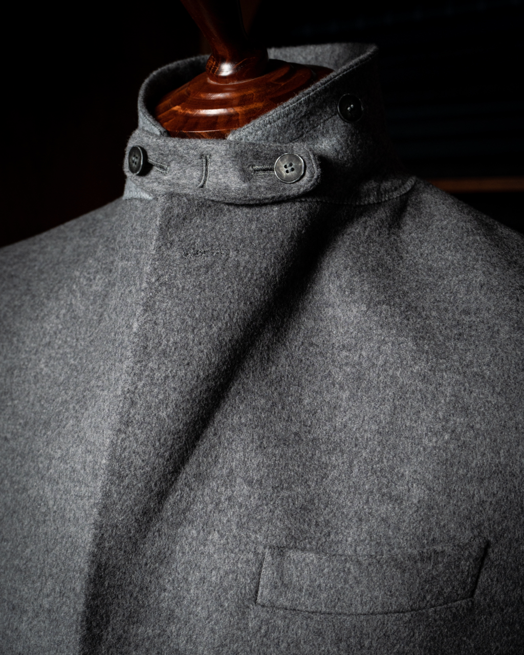Three Buttons Gray Coat