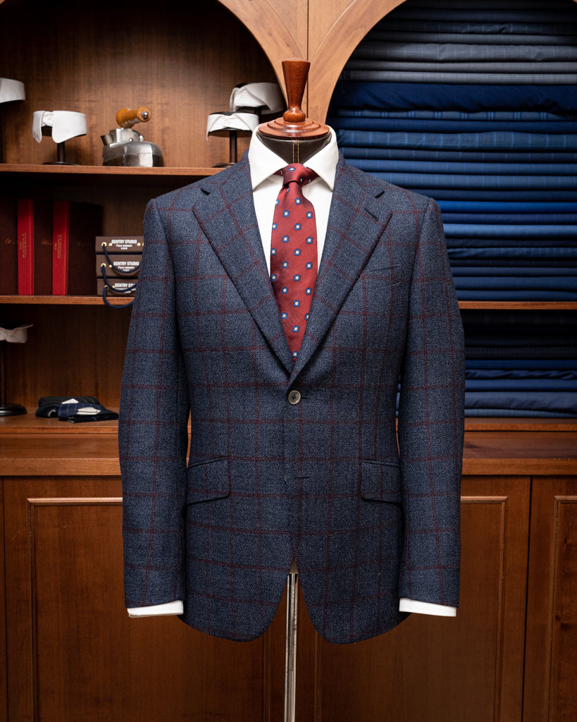 Giotto Blue Jacket With Red Checks