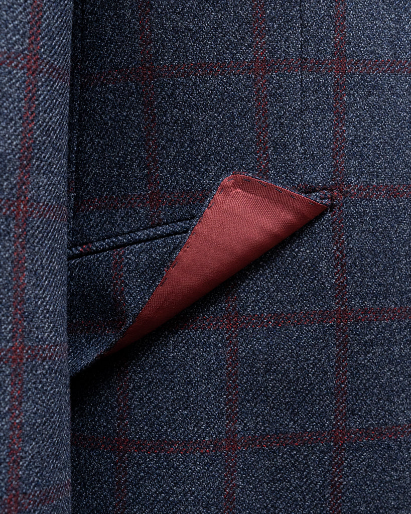 Giotto Blue Jacket With Red Checks
