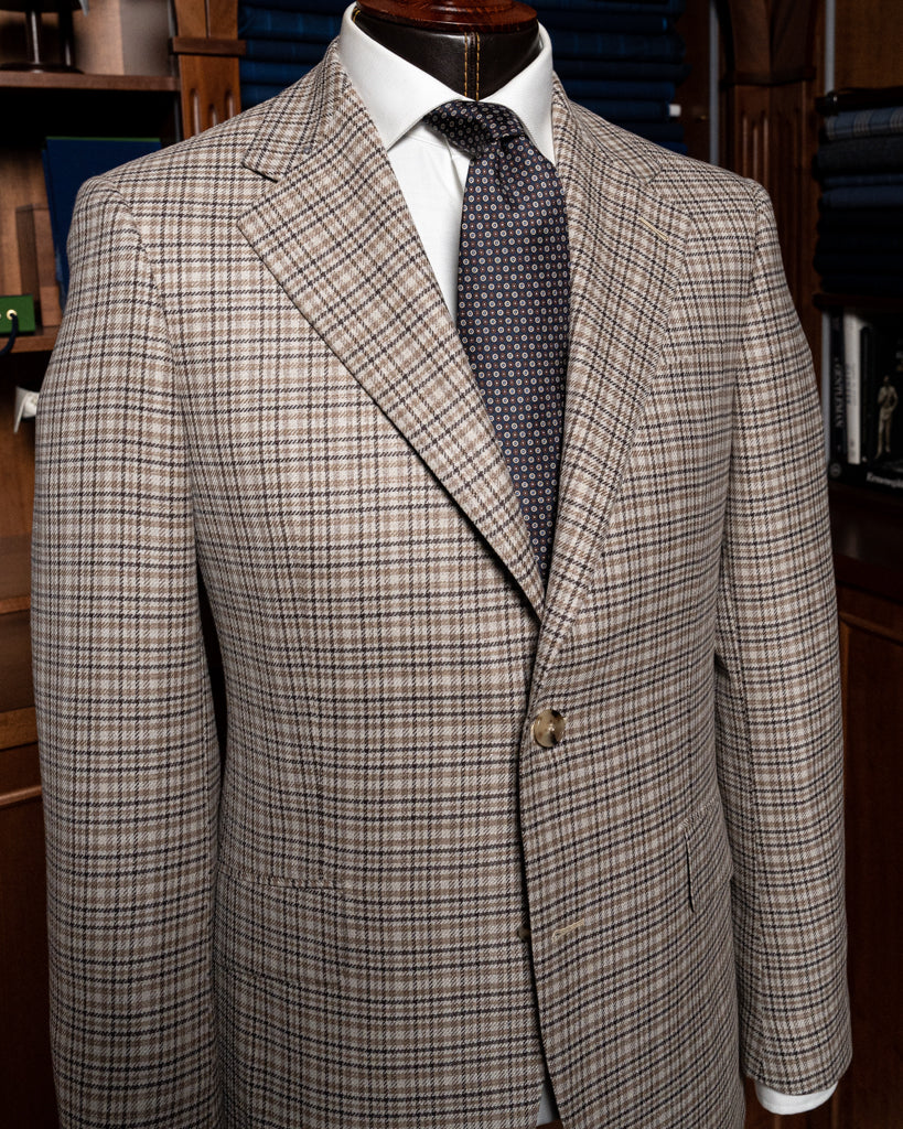 Giotto Beige Checked Jacket
