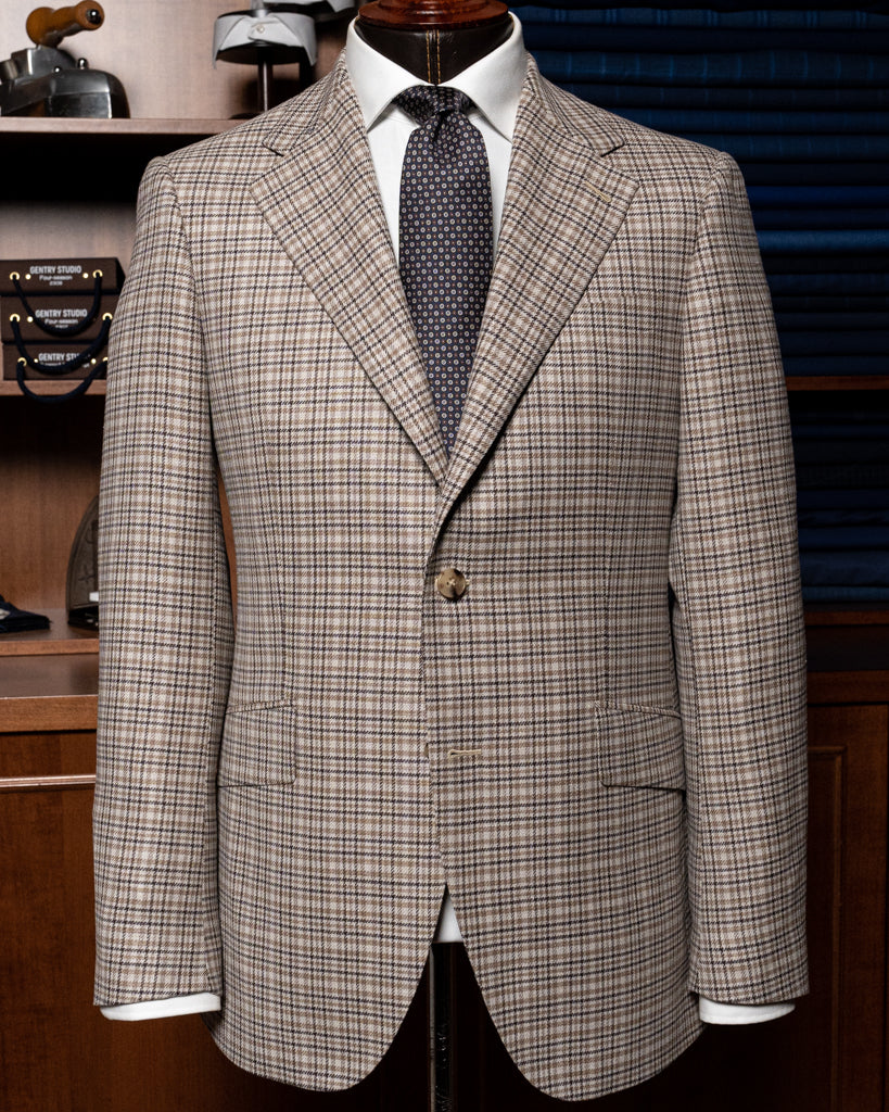 Giotto Beige Checked Jacket