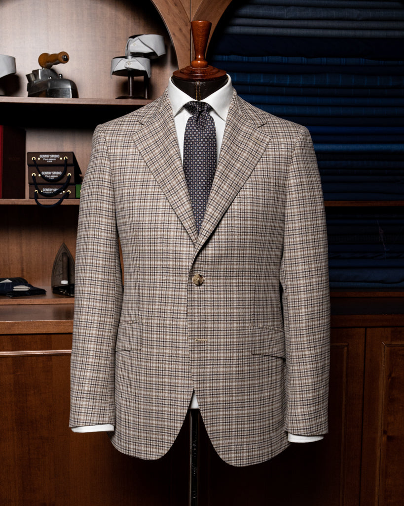 Giotto Beige Checked Jacket