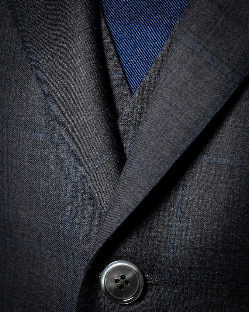Abito Giotto Grigio Quadri Blu con Gilet