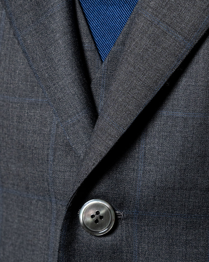 Abito Giotto Grigio Quadri Blu con Gilet