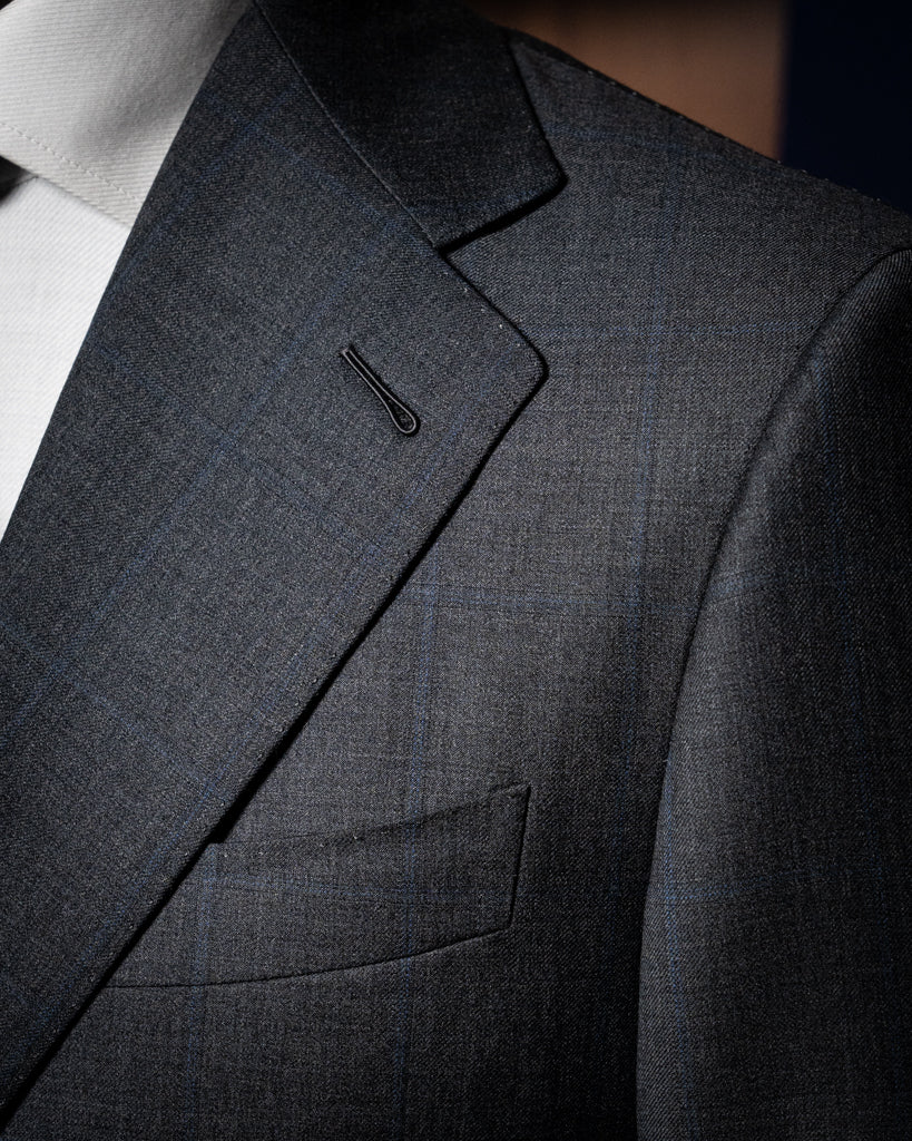 Abito Giotto Grigio Quadri Blu con Gilet