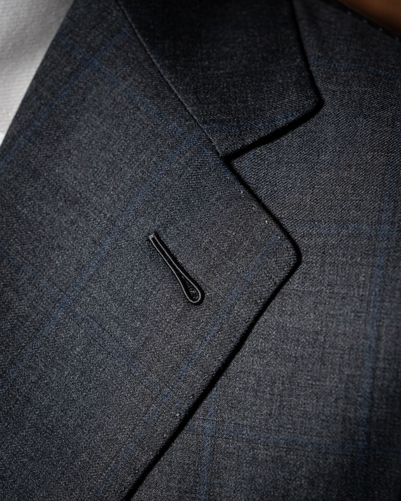 Abito Giotto Grigio Quadri Blu con Gilet