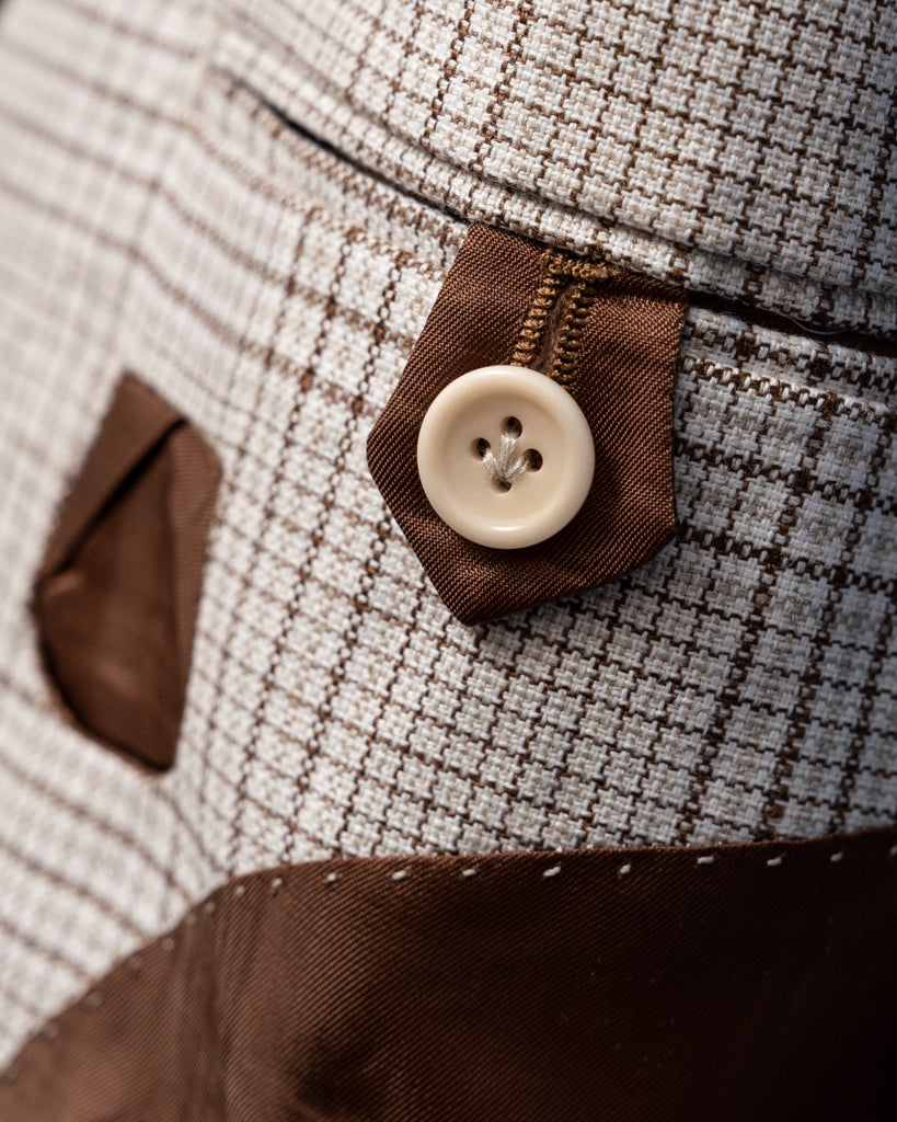 Giacca Giotto Beige Quadri Marroni