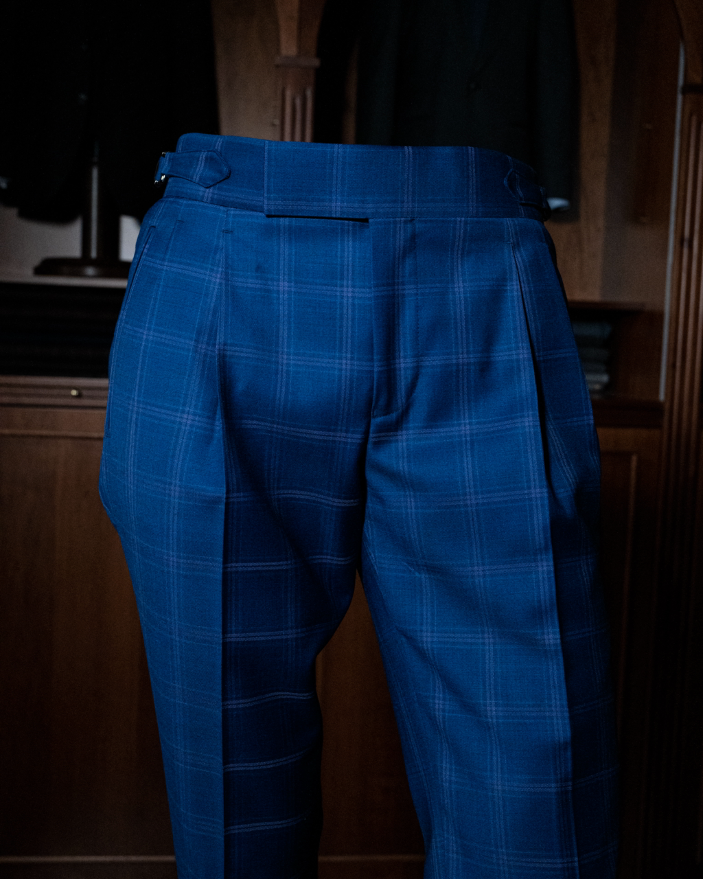 Pantalone Borromini Blu Marino a Quadri