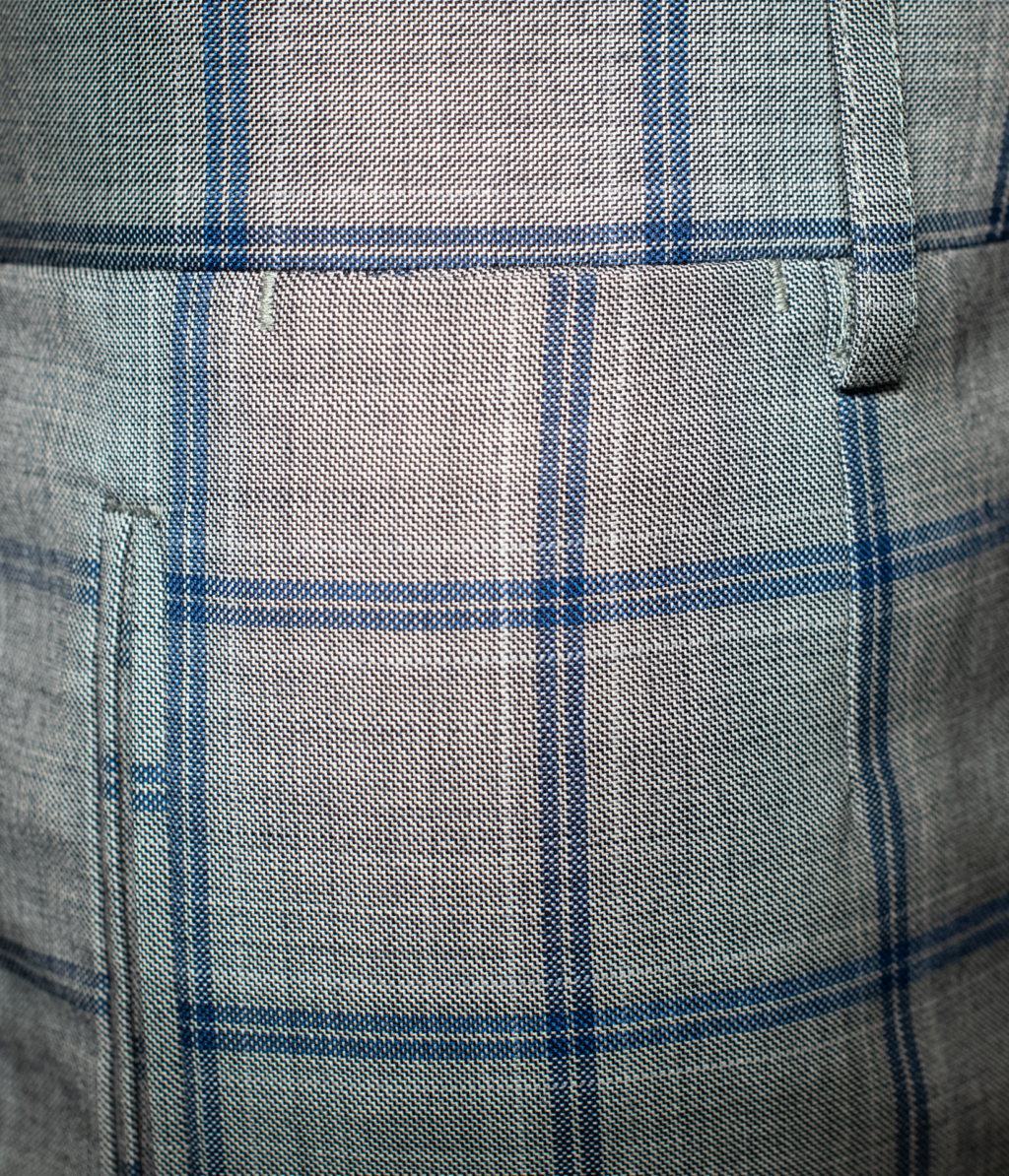 Tiziano Gray Pants with blue checks