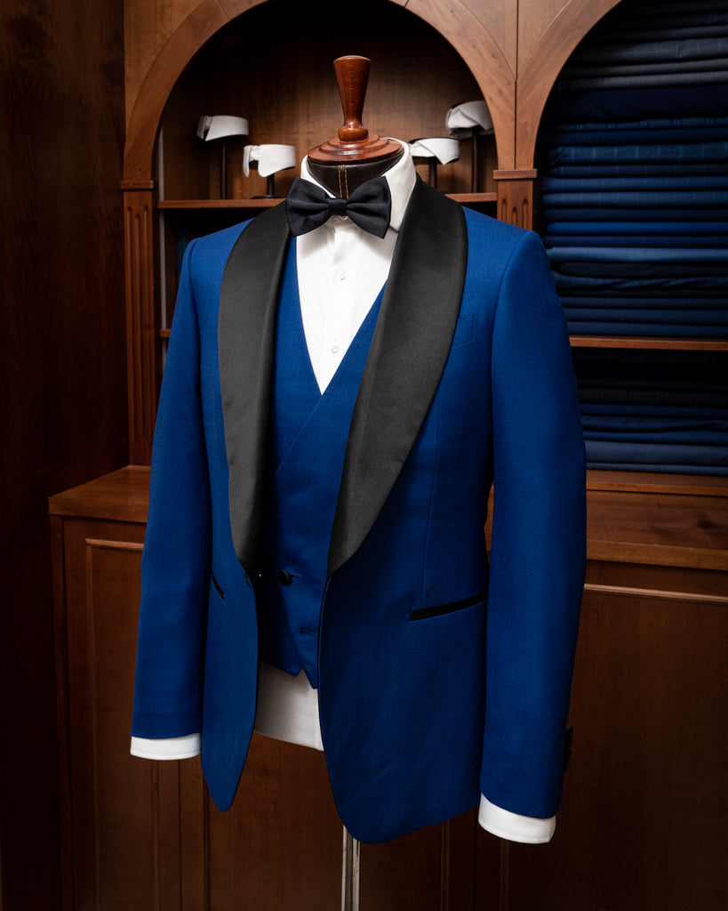 Donatello Tuxedo Navy Blue with Black Satin