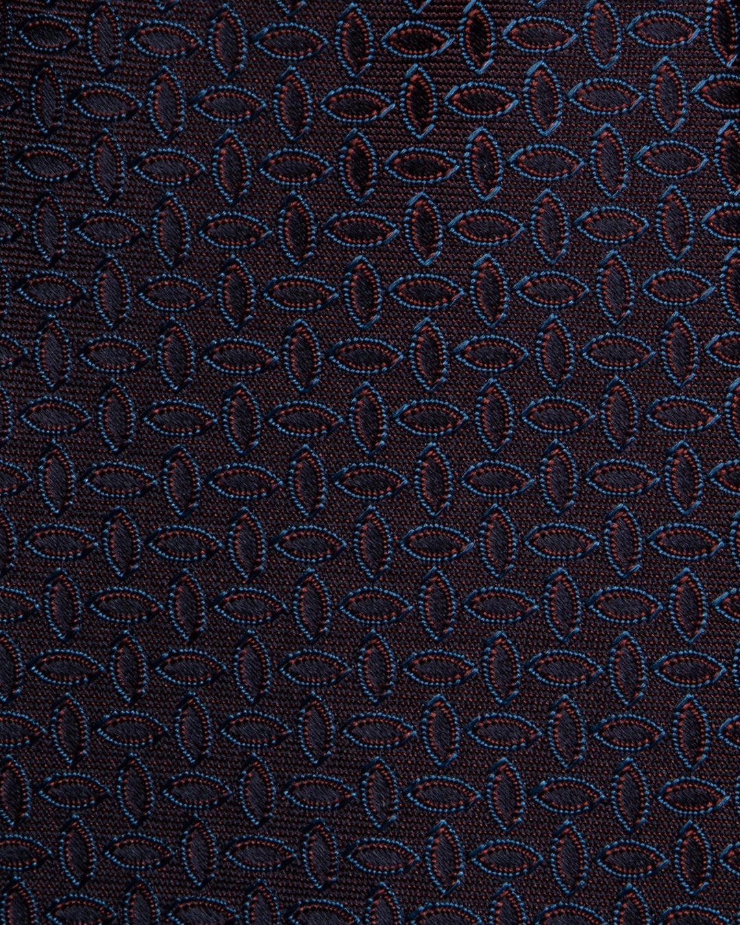 Cravatta Jacquard Bordeaux Con Motivo Ellittico Blu Cobalto