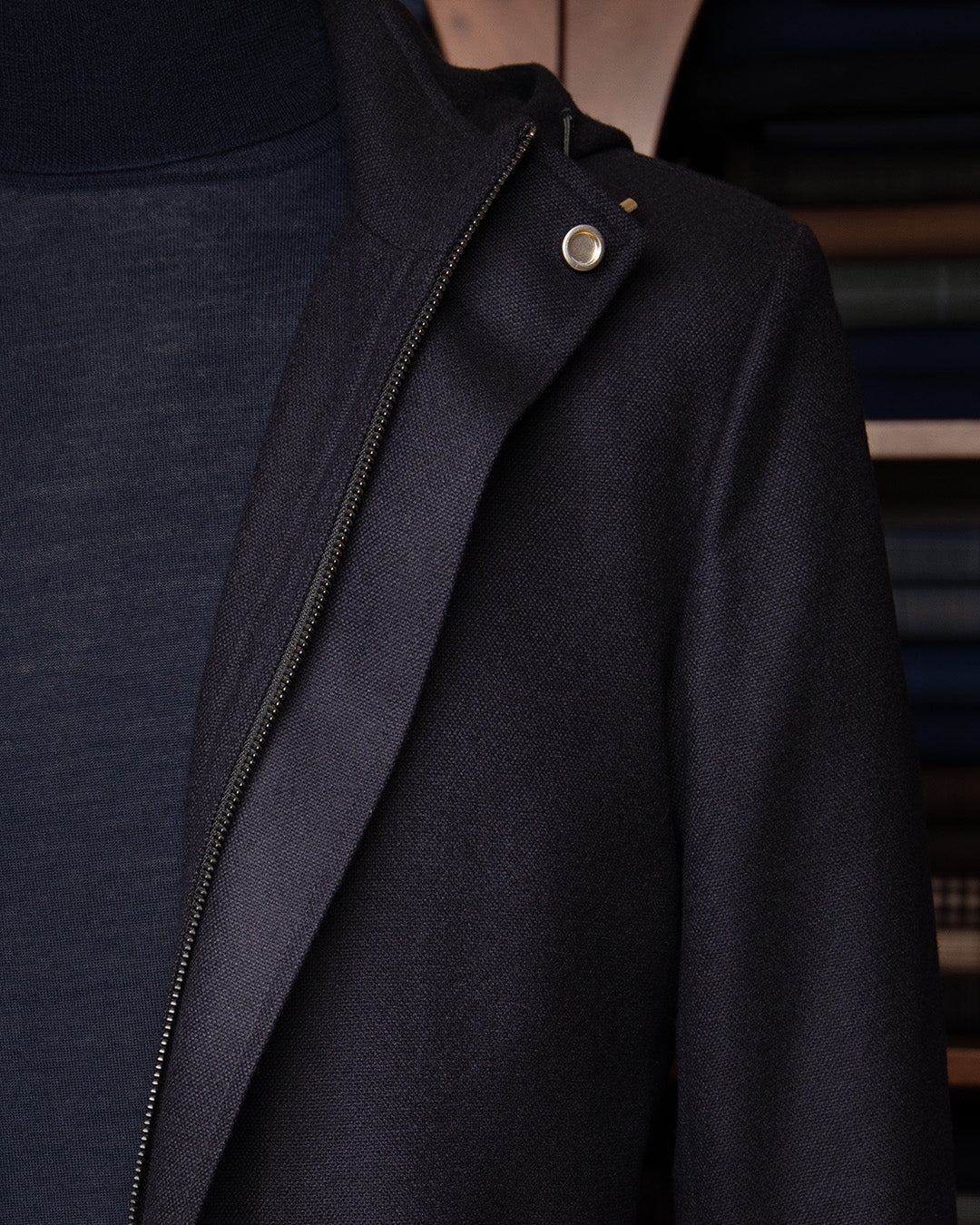Giacca Blu In Lana Cachemire