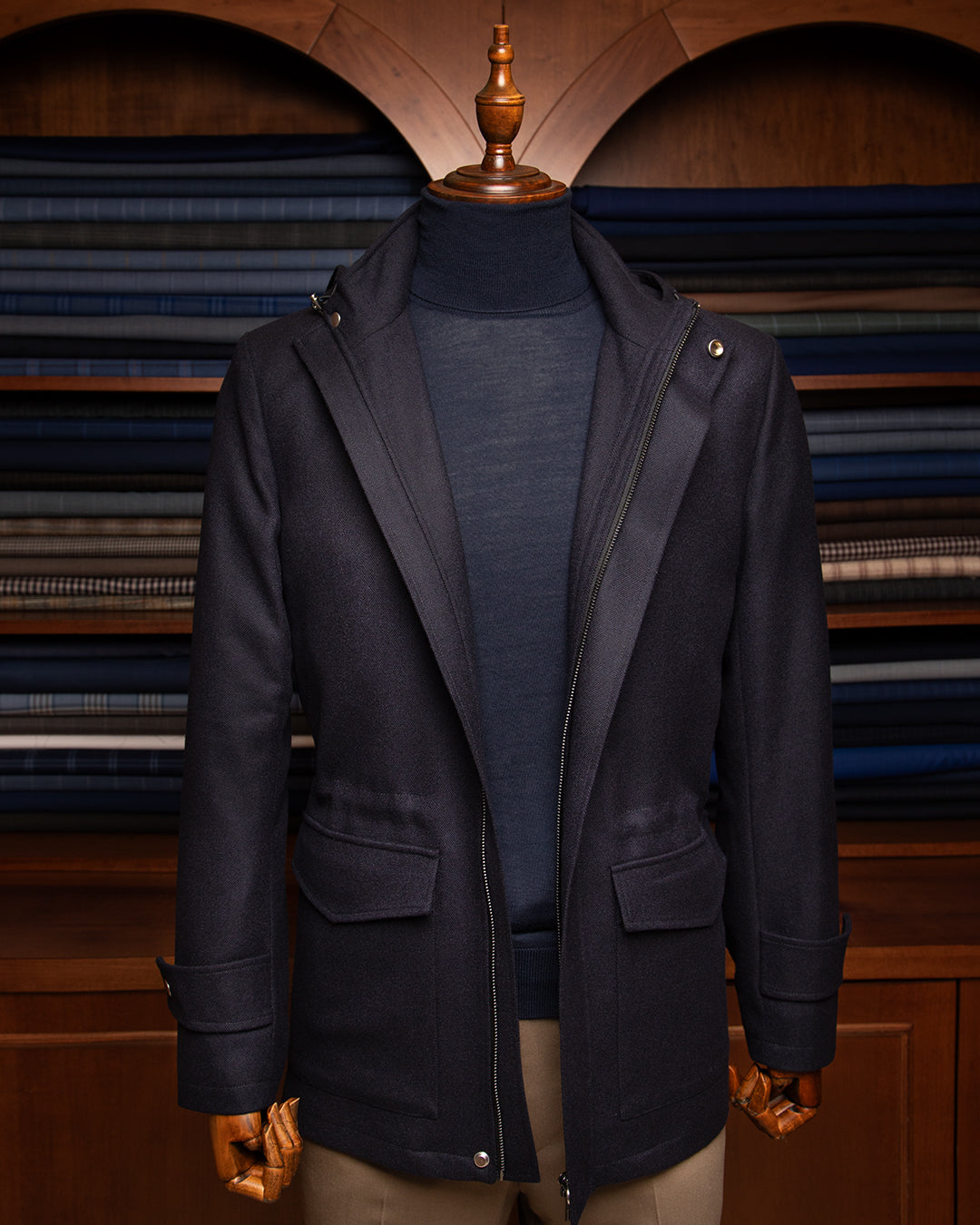 Giacca Blu In Lana Cachemire
