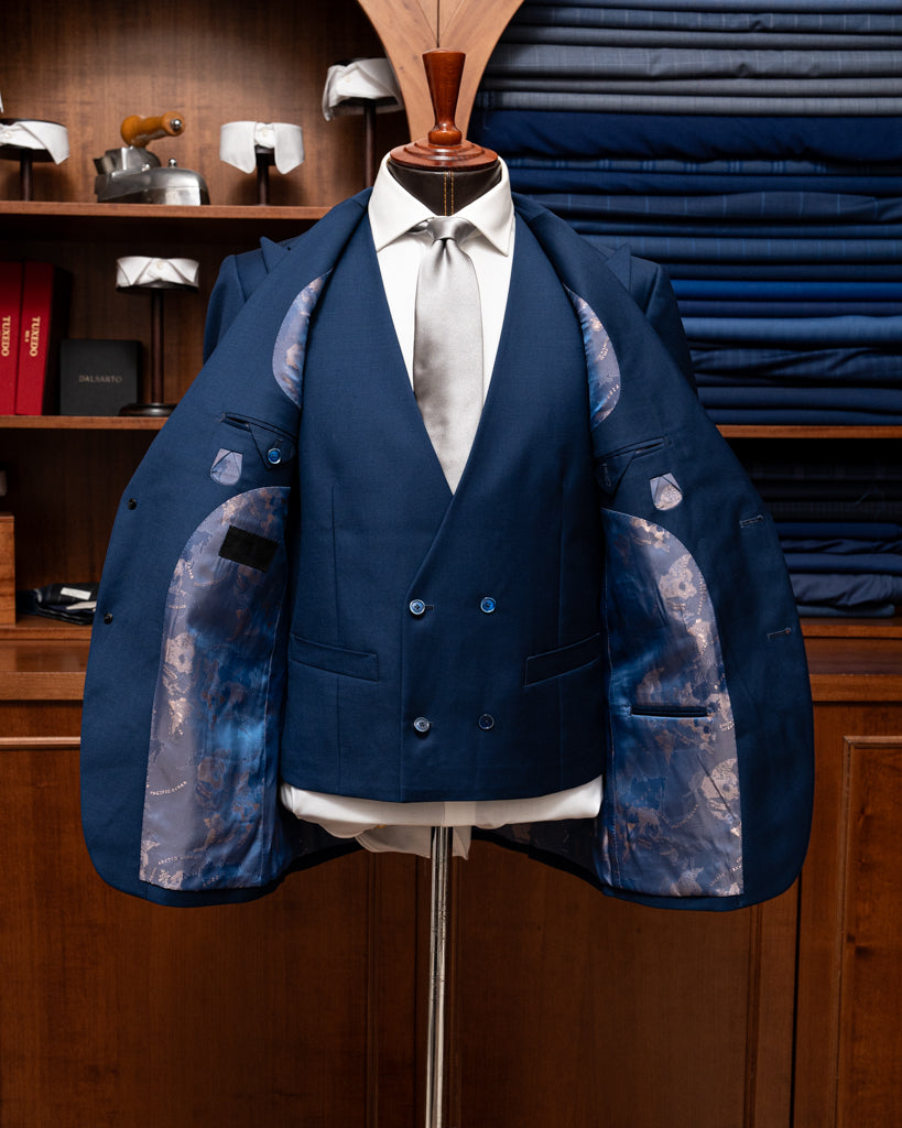 Abito Bernini Blu Cobalto con Gilet