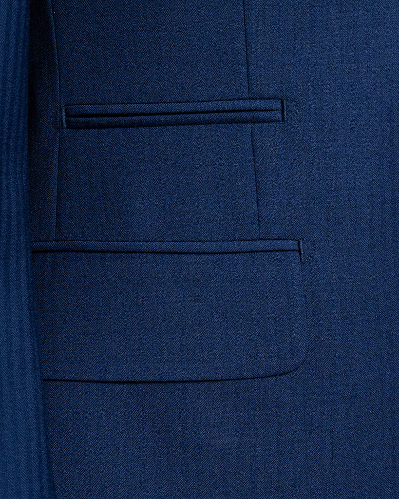 Abito Bernini Blu Navy Spinato con Gilet