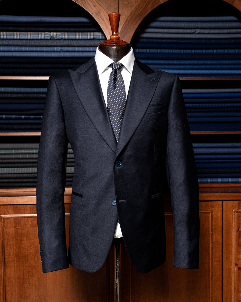 Tre Pezzi Abiti Sartoriali Uomo Abito Bernini Blu Scuro Pezzi