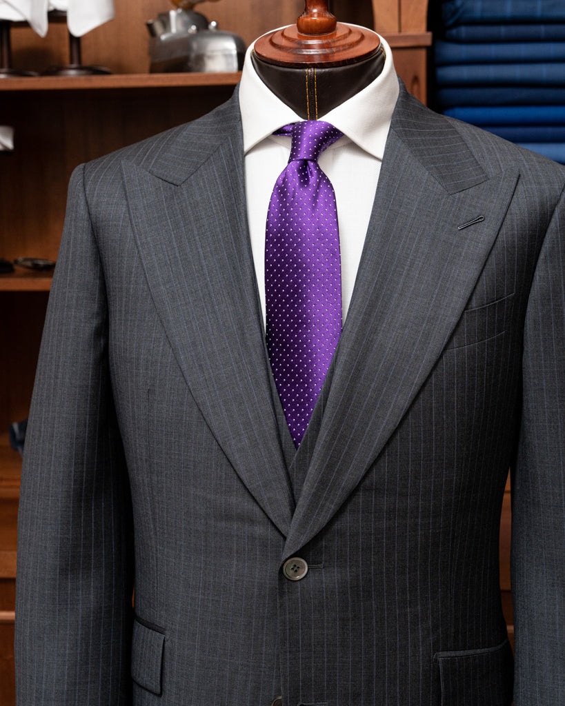 Bernini Suit 3 Pieces Ash Gray Pinstripe