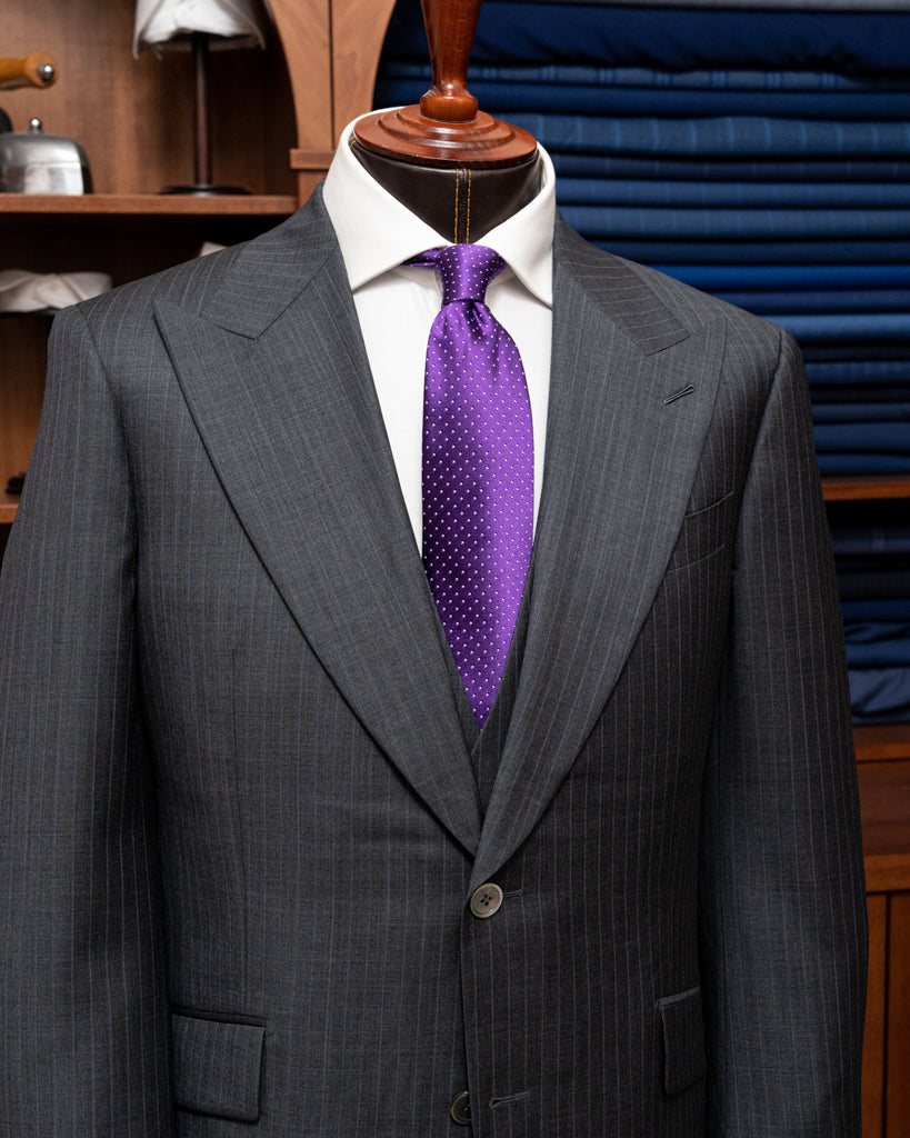 Bernini Suit 3 Pieces Ash Gray Pinstripe