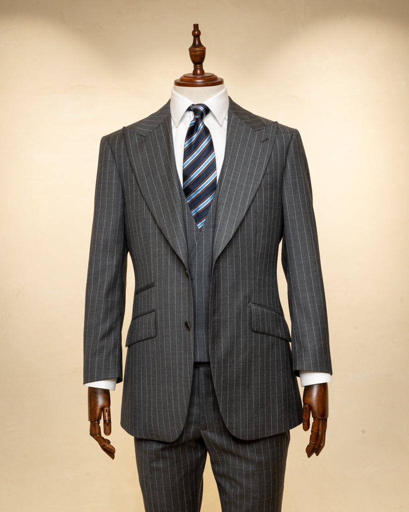 Giacca Abito Gessato Grigio Uomo Abito Gessato Pantaloni Grigi