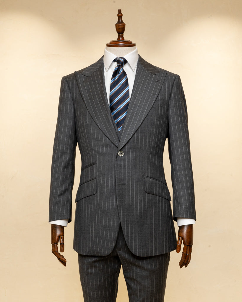 Abito Bernini Gessato Grigio con Gilet