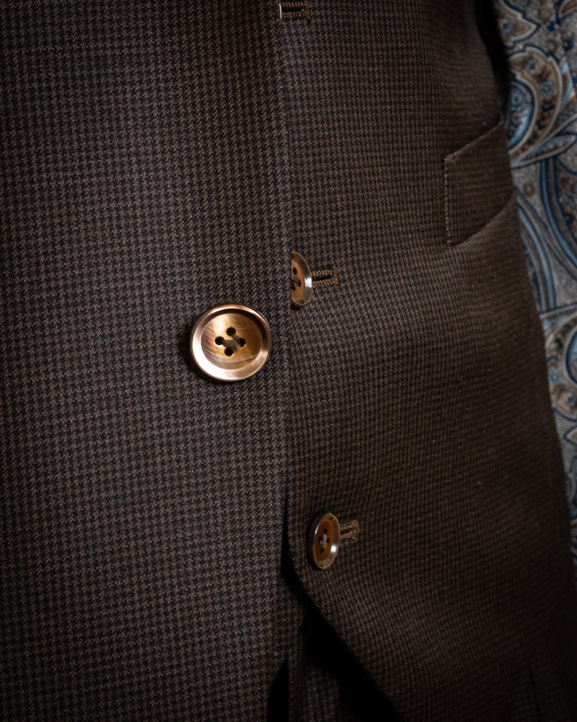 Abito Bernini Pied de Poule Marrone con Gilet