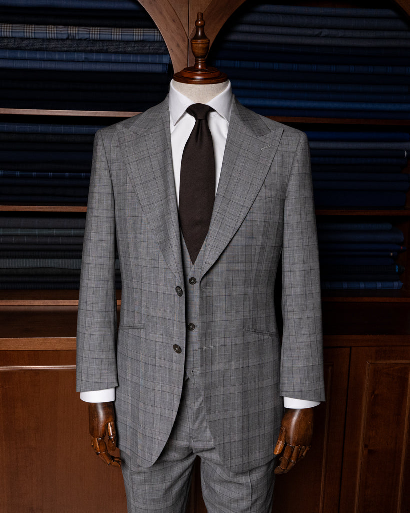 Abito Bernini Principe di Galles Grigio con Gilet