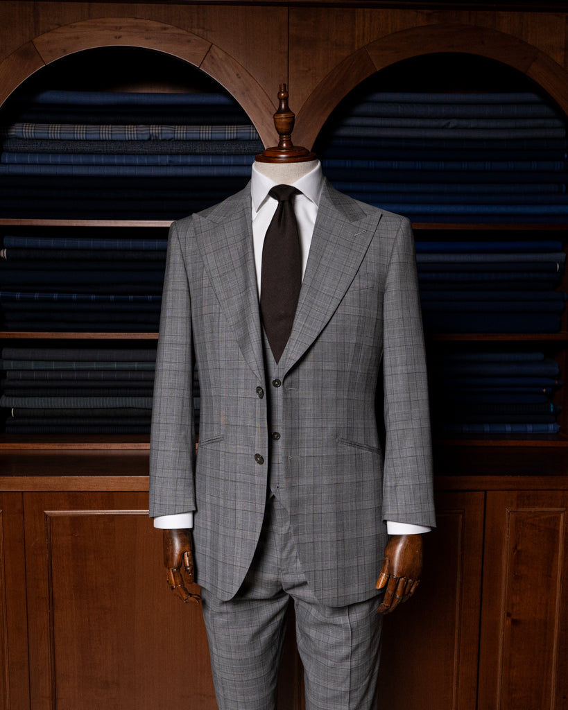 Abito Bernini Principe di Galles Grigio con Gilet