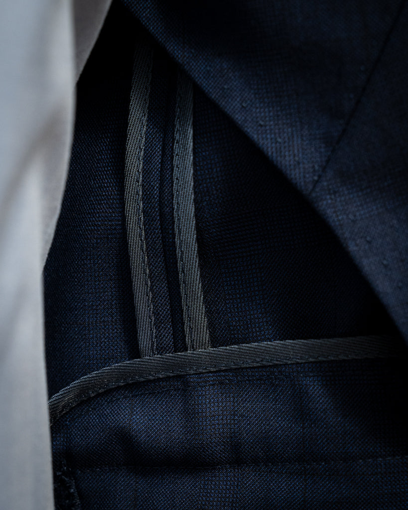 Bernini Glencheck Blue Suit with Checked Texture