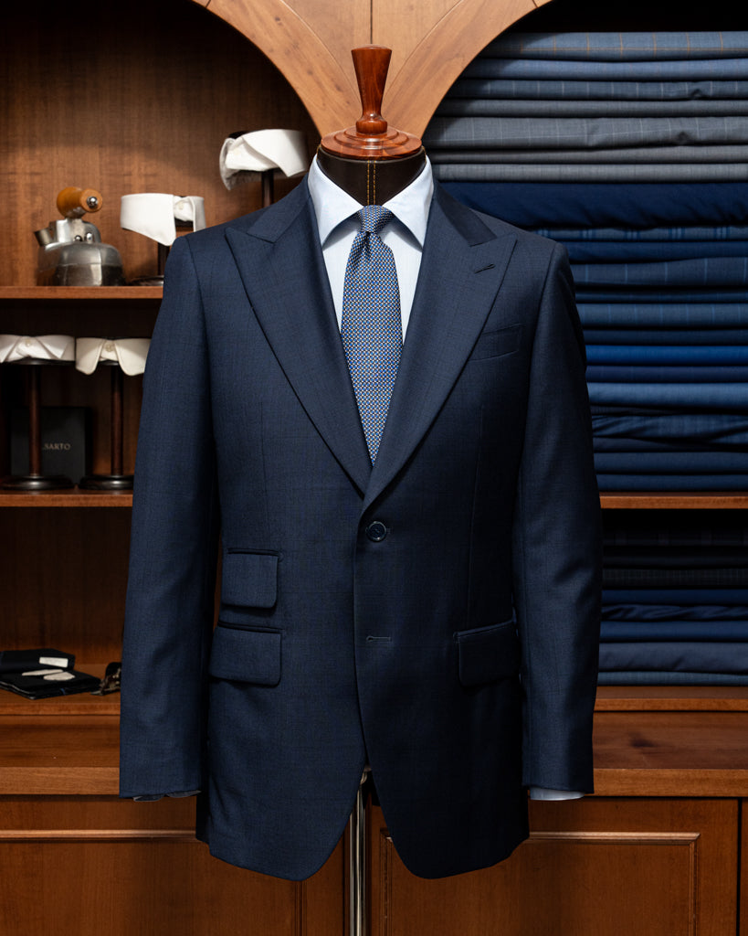 Bernini Blue Suit with Checked Texture