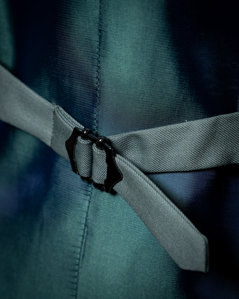 Abito Bernini Blu Dalsarto con Gilet Verde Salvia