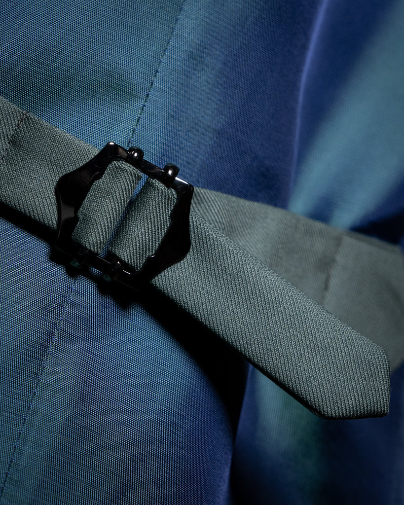 Abito Bernini Blu Dalsarto con Gilet Verde Salvia