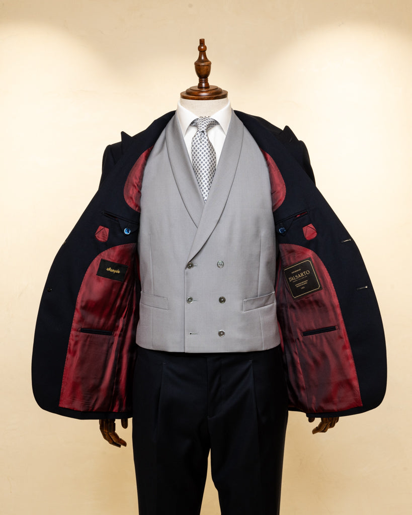  Bernini Midnight Blue Suit with Vest 