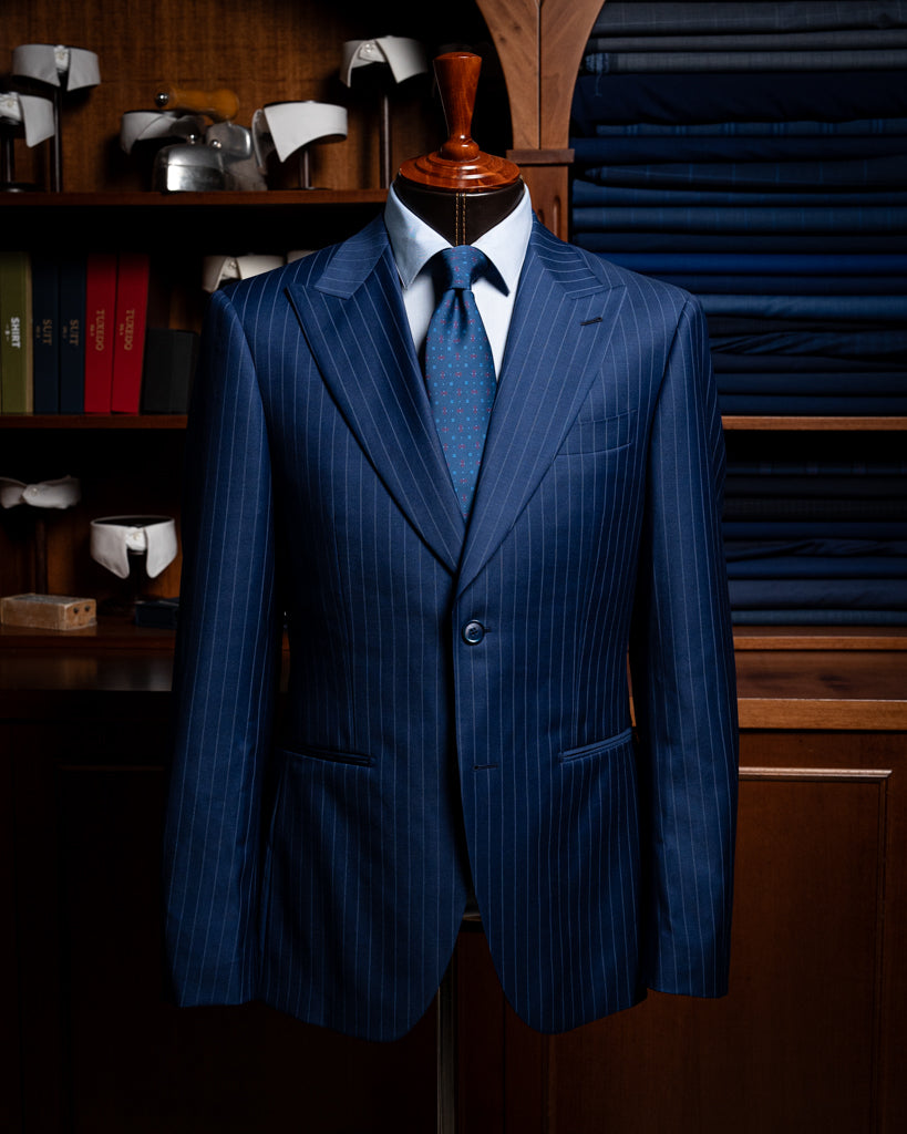 Bernini Navy Blue Pinstripe Suit