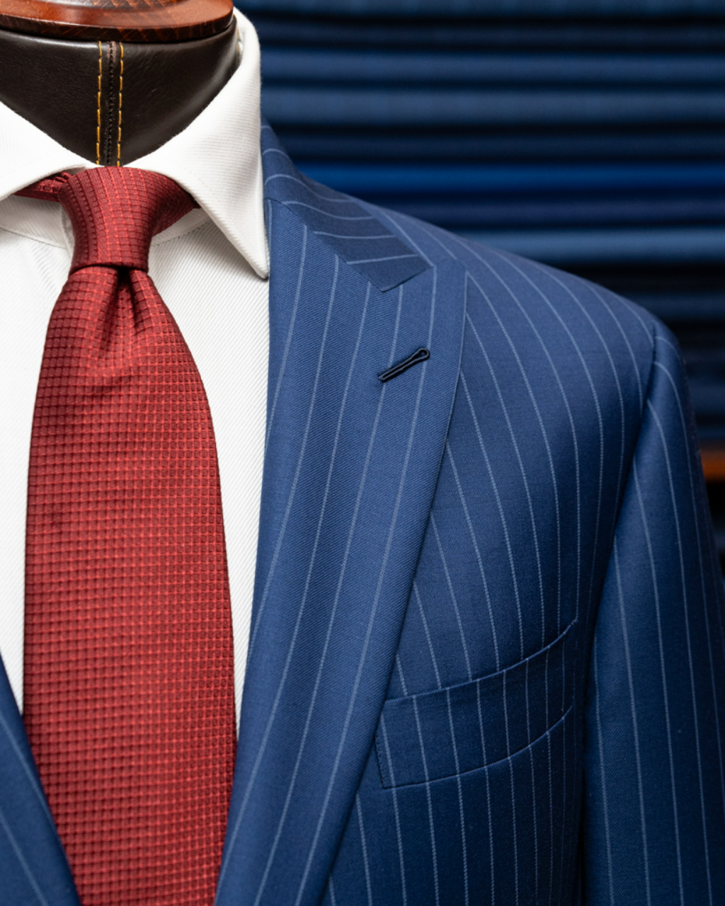 Bernini Navy Blue Pinstripe Suit